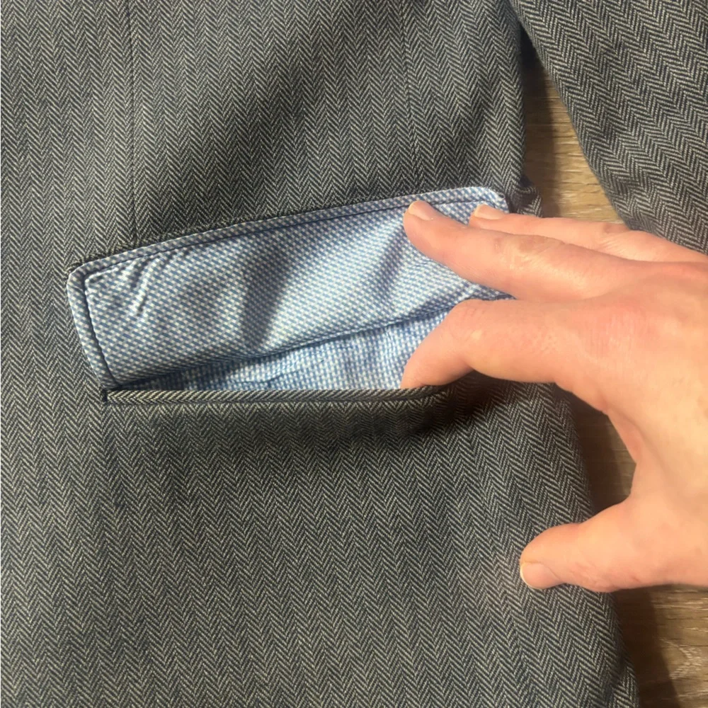Banana Republic Men's Sport Coat Sz 44L Blue Tailored Fit Cotton Office Career